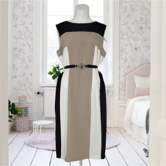 NWT Laura Color Block Sheath Midi Dress- Size 12 - Picture 2 of 14